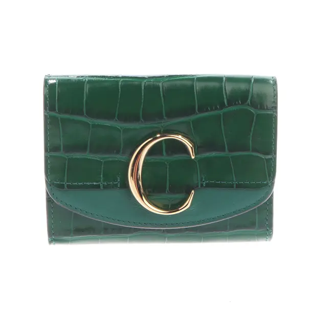 Wallet, in Green, Leather, Chloé