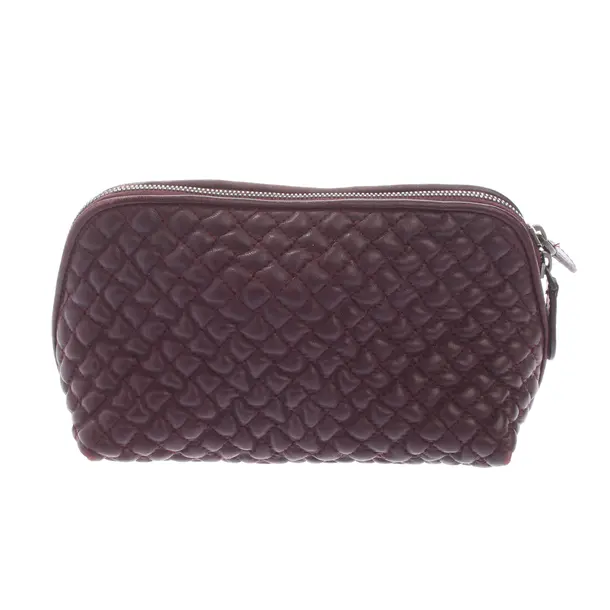 Cosmetic Bag, in Bordeaux, Leather, Bottega Veneta