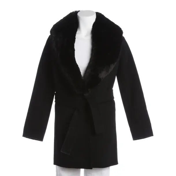 Mid-Season Coat, in Black, Wool, Maje