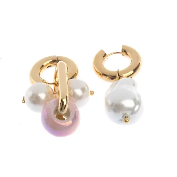 Earrings, in Gold, Metal (metallic, metallized), Timeless Pearly