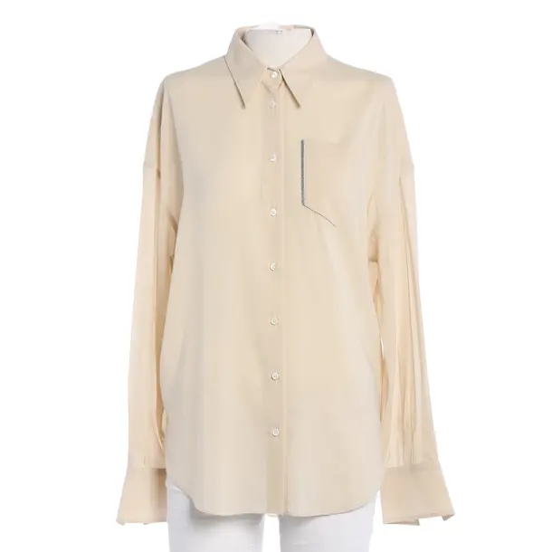 Blouse, in Beige, Silk, Brunello Cucinelli