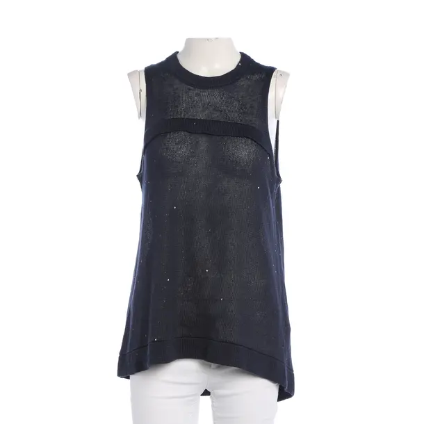 Top, in Navy, Wool, Brunello Cucinelli