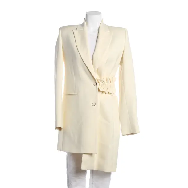 Mid-Season Coat, in Cream, Viscose, Off-White