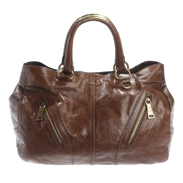 Handbag, in Brown, Leather, Prada
