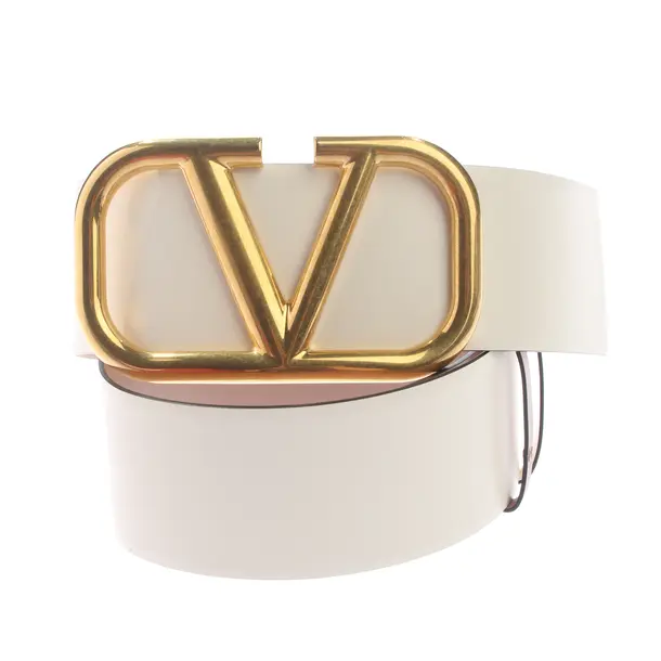 Belt, in Beige, Leather, Valentino