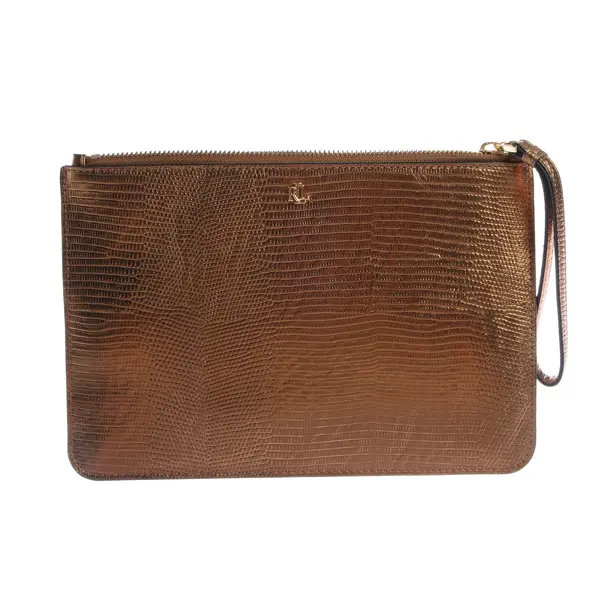 Clutch, in Gold, Leder, Polo Ralph Lauren