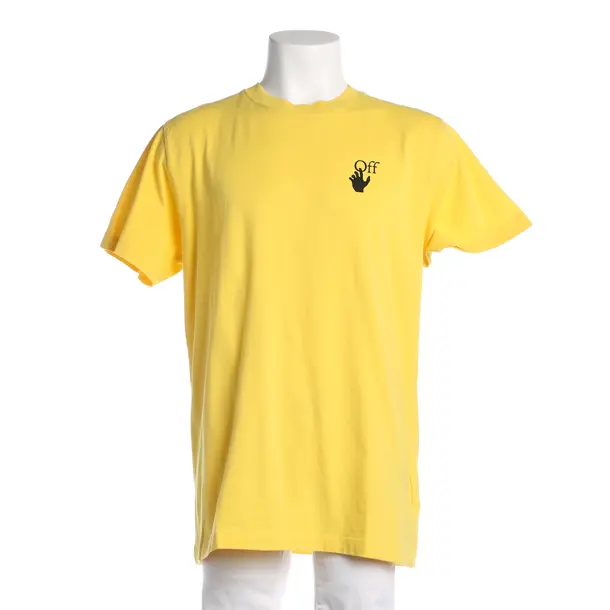 T-Shirt, in Yellow, Cotton, Off-White