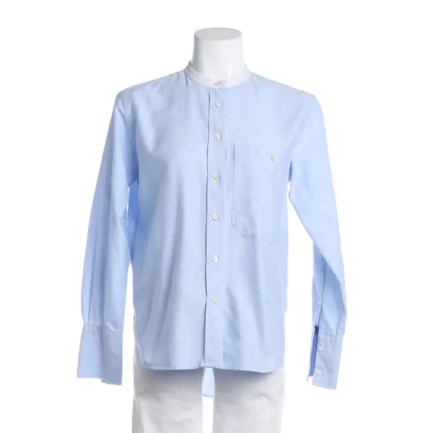 Blouse, in Blue, Cotton, Closed