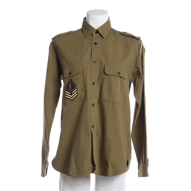Blouse, in Olive Green, Cotton, Saint Laurent