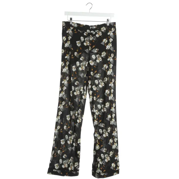 Pants, in Black, Viscose, Off-White