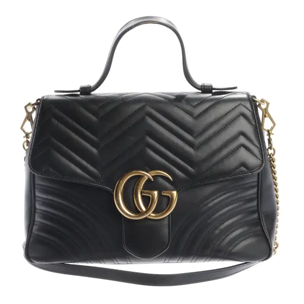Handtasche, in Schwarz, Leder, Gucci