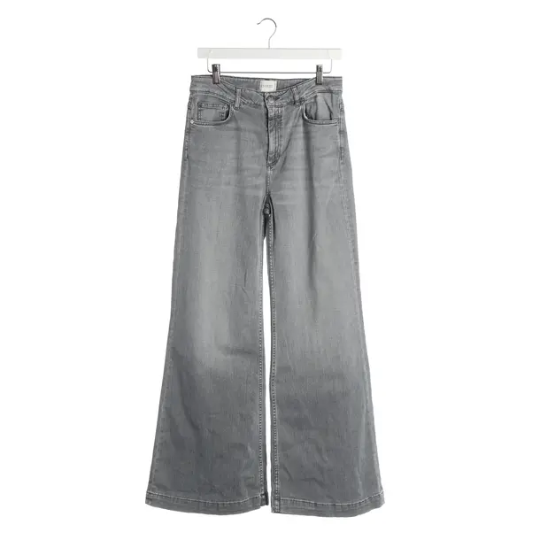 Flared Jeans, in Light Gray, Cotton, Closed