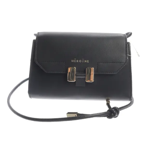 Shoulder Bag, in Black, Leather, Maison Hēroïne
