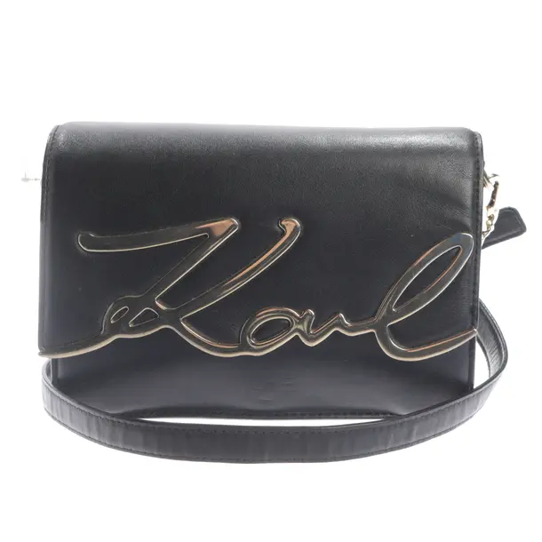 Schultertasche, in Schwarz, Leder, Karl Lagerfeld