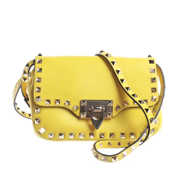 Schultertasche, in Gelb, Leder, Valentino