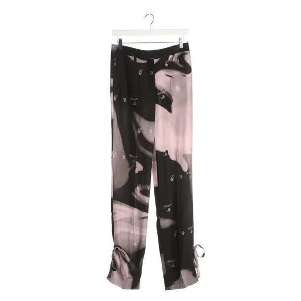 Pants, in Black, Viscose, Off-White