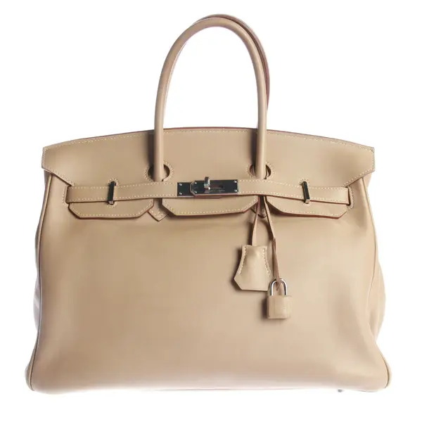 Handtasche, in Hellbraun, Leder, Hermès