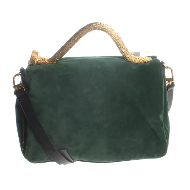 Handtasche, in Grün, Leder, Off-White