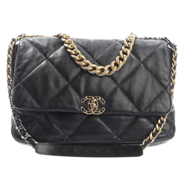 Shoulder Bag, in Black, Leather, Chanel
