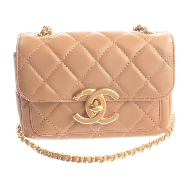 Schultertasche, in Hellbraun, Leder, Chanel