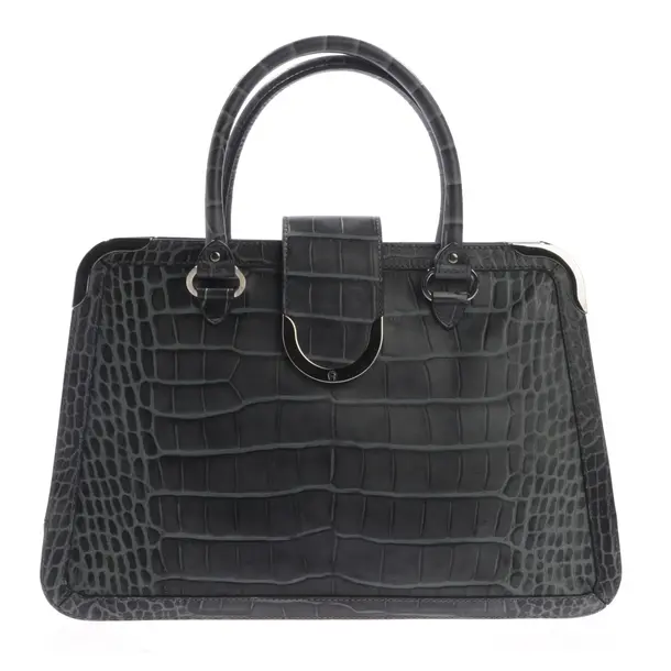 Handbag, in Gray, Leather, Aigner