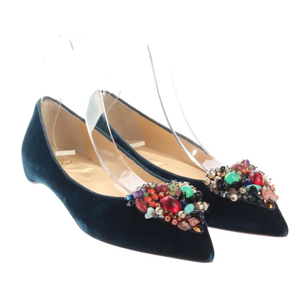 Ballerinas, in Blau, Christian Louboutin