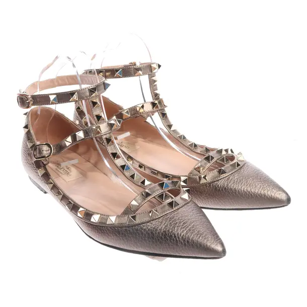 Flats, in Gold, Valentino