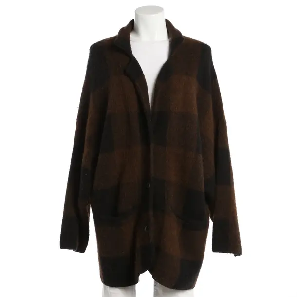 Mid-Season Coat, in Dark Brown, Polyimide, Closed