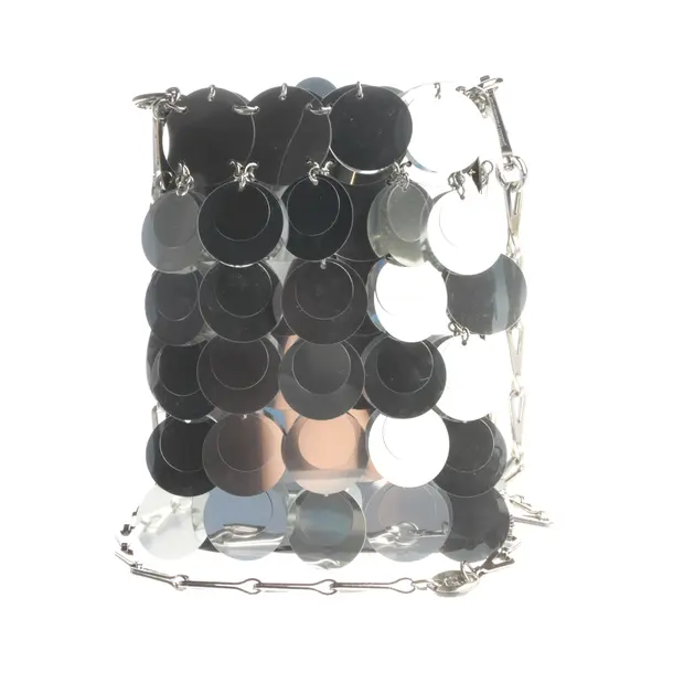 Abendtasche, in Silber, Polyester, Paco Rabanne