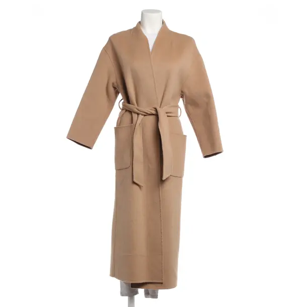 Mid-Season Coat, in Light Brown, Wool, Ba&sh