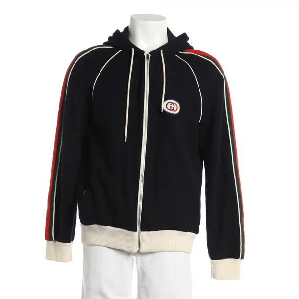 Zip-Up Hoodie, in Navy, Wool, Gucci