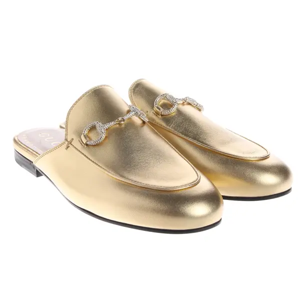 Mules, in Gold, Gucci