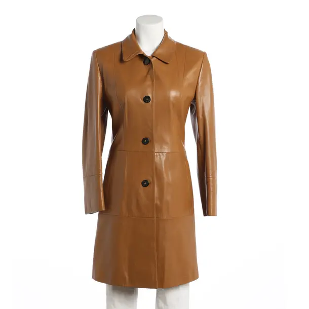 Leather Coat, in Brown, Leather, Iris von Arnim