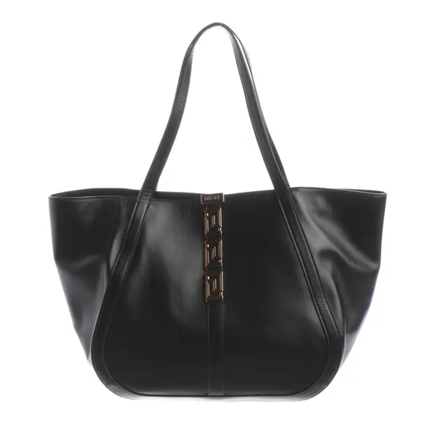 Shopper Bag, in Black, Leather, Versace