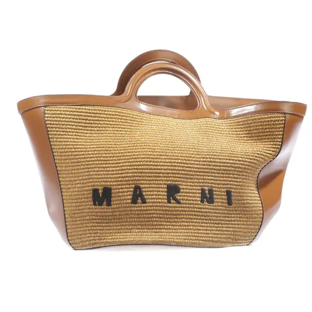 Handtasche, in Hellbraun, Leder, Marni