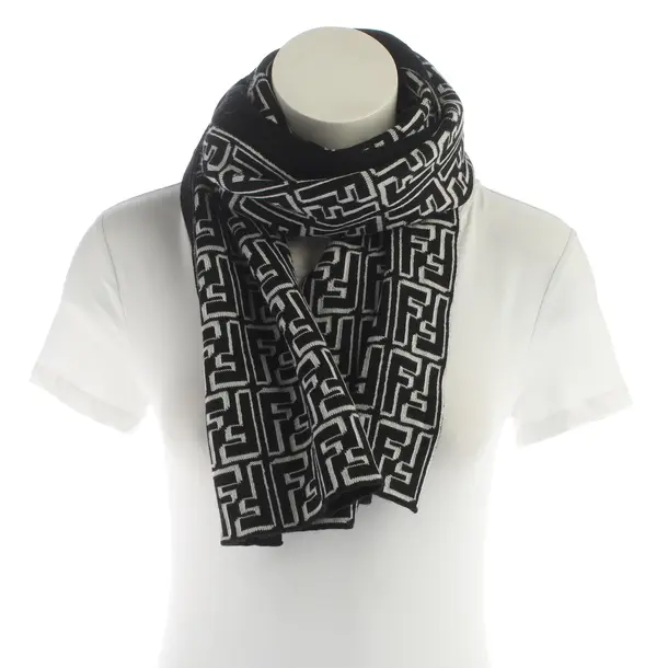 Scarf, in Black, Cotton, Fendi