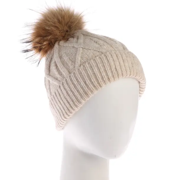 Beanie, in Beige, Wool, Marc Cain