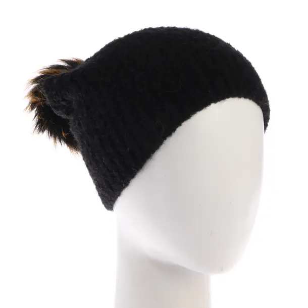 Beanie, in Black, Acrylic, Marc Cain