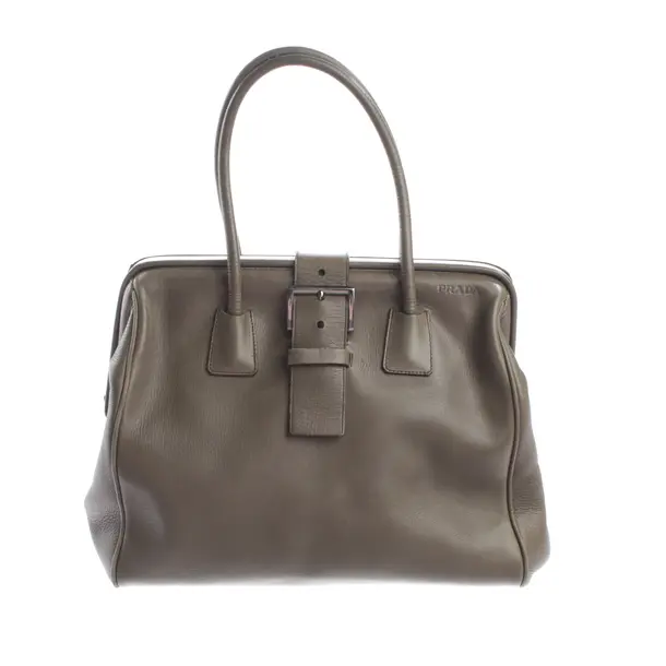 Handtasche, in Grau, Leder, Prada