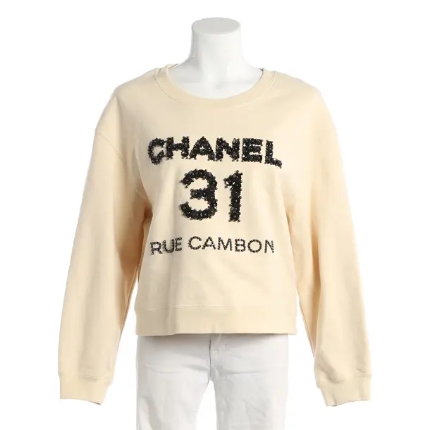 Sweatshirt, in Beige, Baumwolle, Chanel