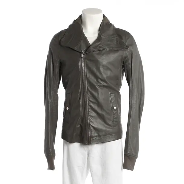 Lederjacke, in Grau, Leder, Rick Owens