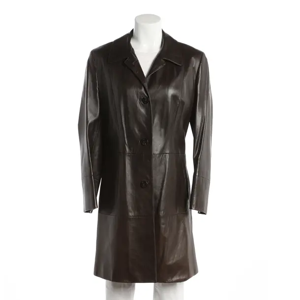 Leather Coat, in Dark Brown, Leather, Iris von Arnim