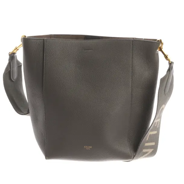 Shoulder Bag, in Gray, Leather, Céline