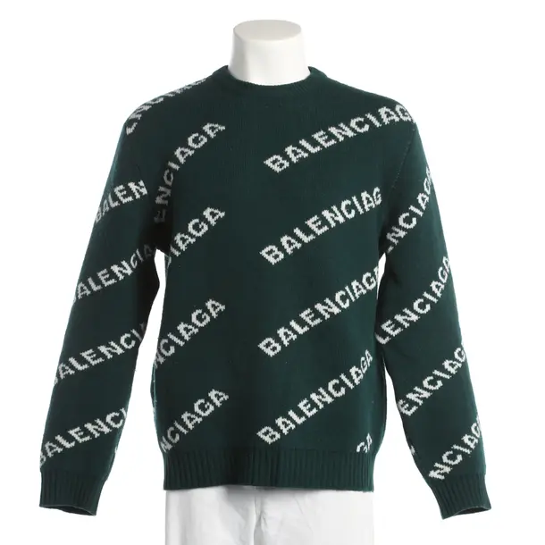 Pullover, in Dunkelgrün, Wolle, Balenciaga