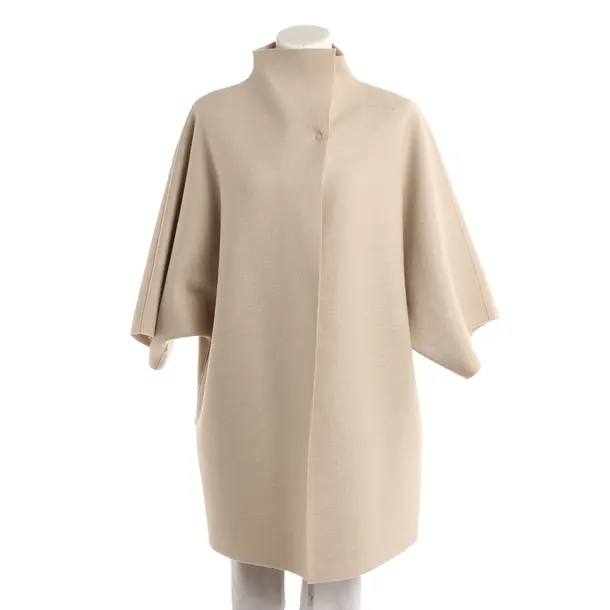 Mid-Season Coat, in Beige, Wool, Harris Wharf London