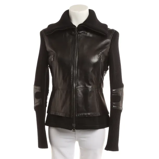 Lederjacke, in Schwarz, Leder, Prada