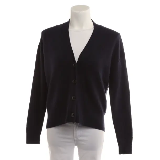 Cardigan, in Navy, Wool, Closed