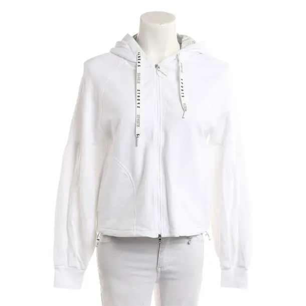 Zip-up Hoodie, in White, Cotton, Marc Cain Sports
