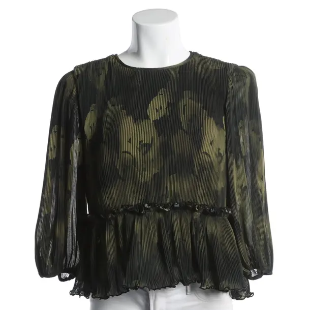 Blouse, in Olive Green, Polyester, Ganni