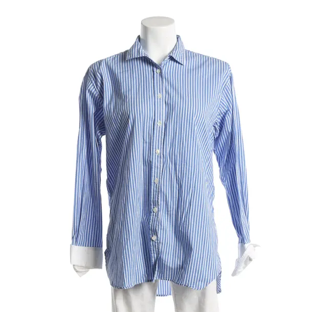 Camicetta, in Blu, Cotone, Chiuso